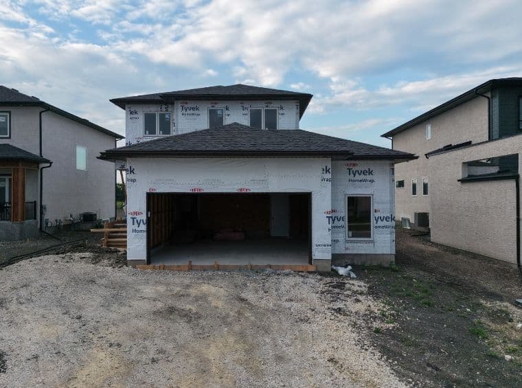 New home under construction on Elm Drive